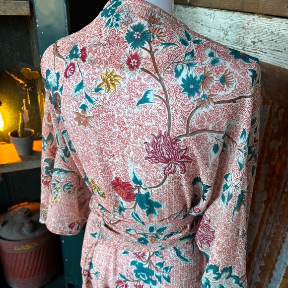 Maeve Floral Long Sleeve Kimono/Wrap Dress Size XL - Picture 5 of 6